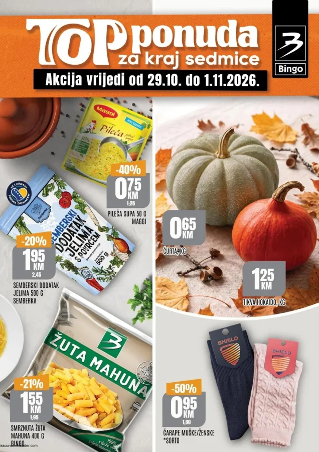 Bingo: Top ponuda za kraj sedmice FBiH (od 29.10. do 01.11.2026)