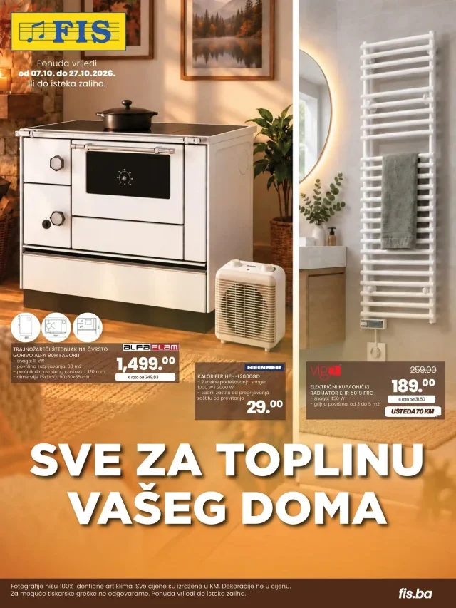 FIS: Sve za toplinu vašeg doma (od 07.10. do 27.10.2026)