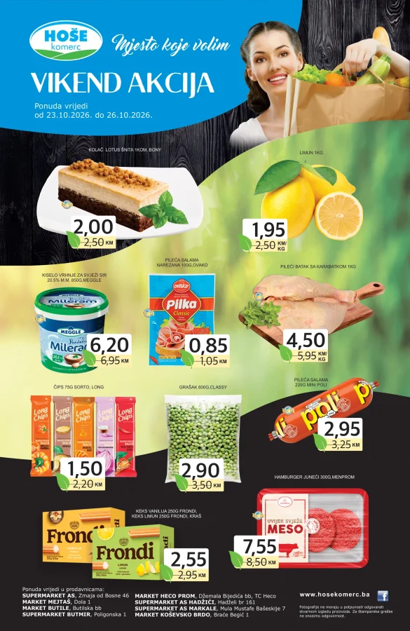 Hoše: Vikend akcija (od 23.10. do 26.10.2026)