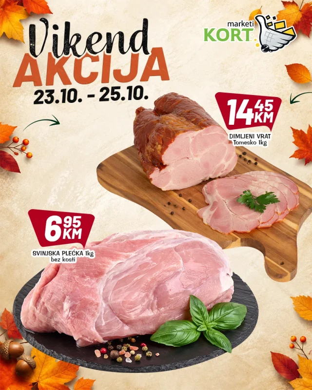 Kort: Vikend akcija (od 23.10. do 25.10.2026)