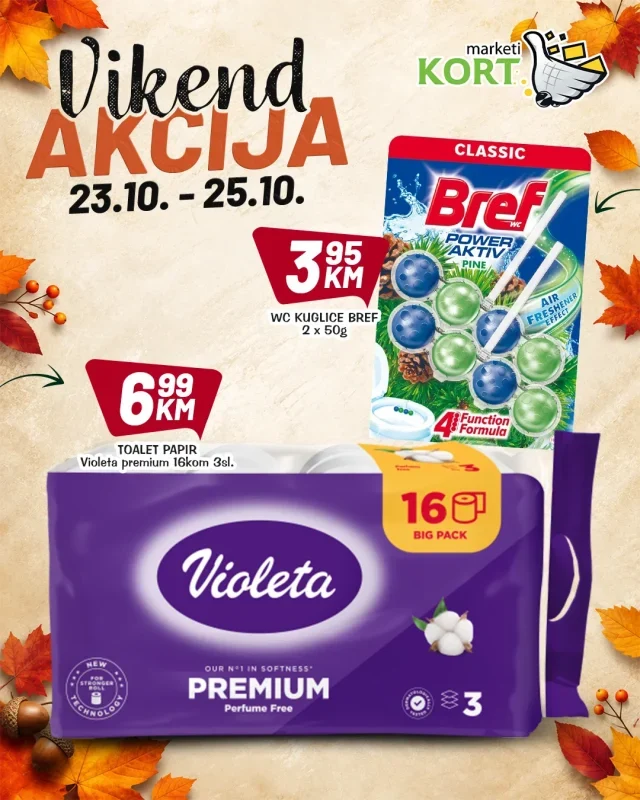 Kort: Vikend akcija (od 23.10. do 25.10.2026)
