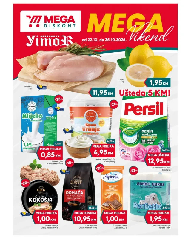 Mega diskont: Vikend akcija (od 22.10. do 25.10.2026)
