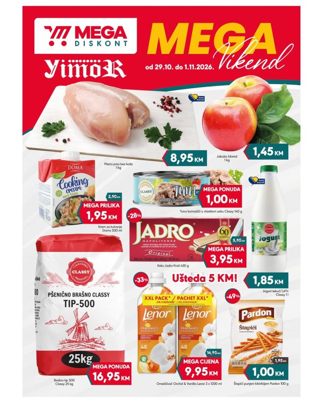 Mega diskont: Vikend akcija (od 29.10. do 01.11.2026)