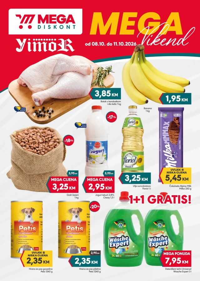 Mega diskont: Vikend akcija (od 08.10. do 11.10.2026)