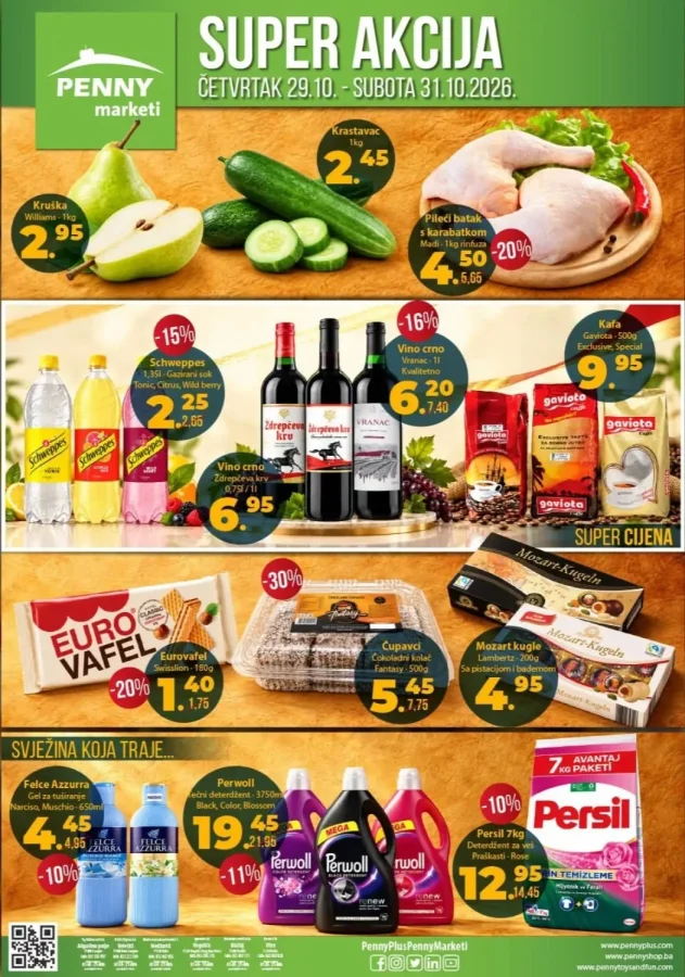 Penny marketi: Super akcija (od 29.10. do 31.10.2026)