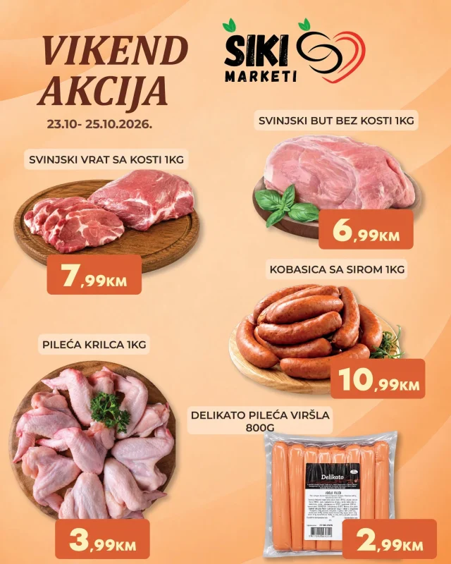 Šiki: Vikend akcija (od 23.10. do 25.10.2026)